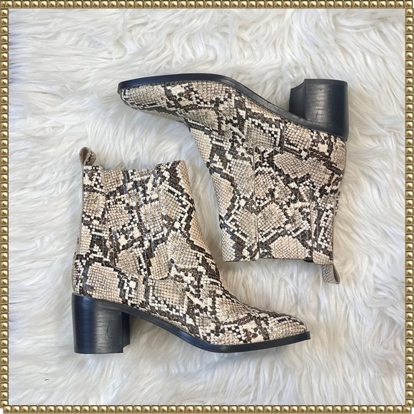 Nordstrom Shoes - Nordstrom Leather Snakeskin Block Heel Boots Size 8.5